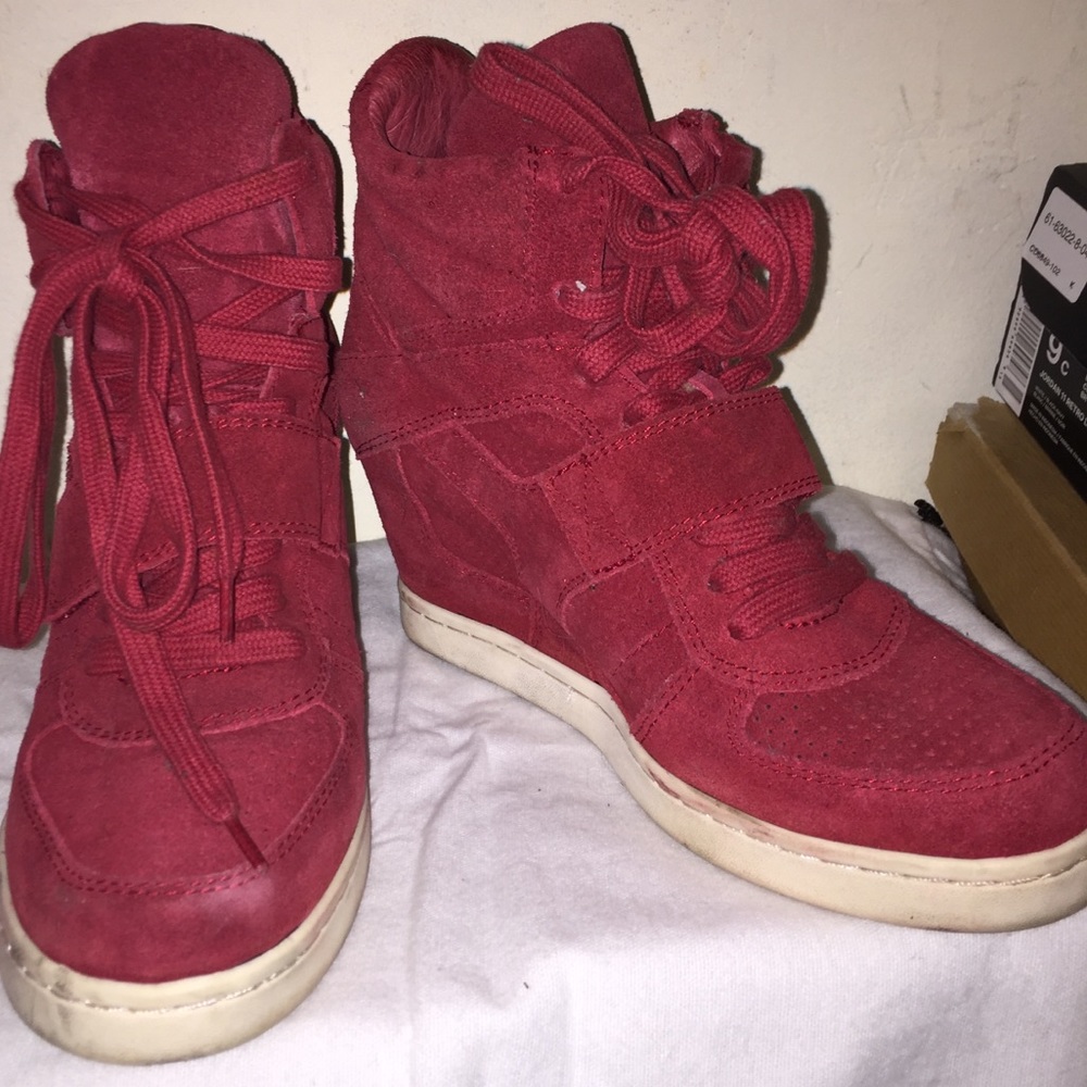 Ash Red Suede Wedge women’s sneakers